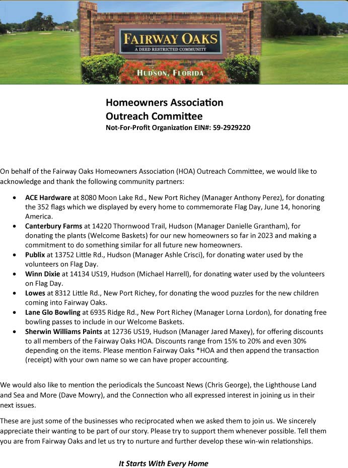 Homeowners Association Outreach Committee